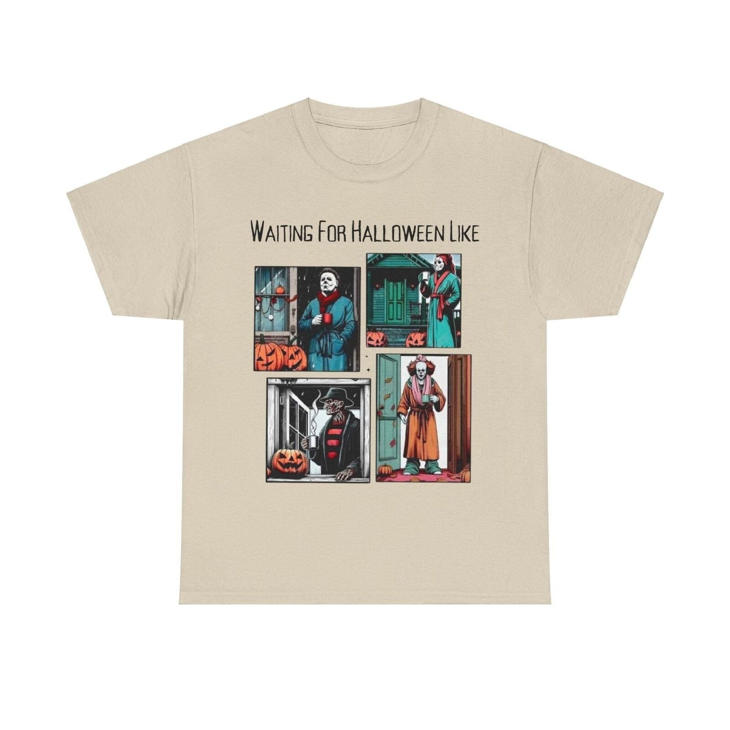 Waiting For Halloween Shirt Retro Horror Halloween Spooky Season Top Unisex