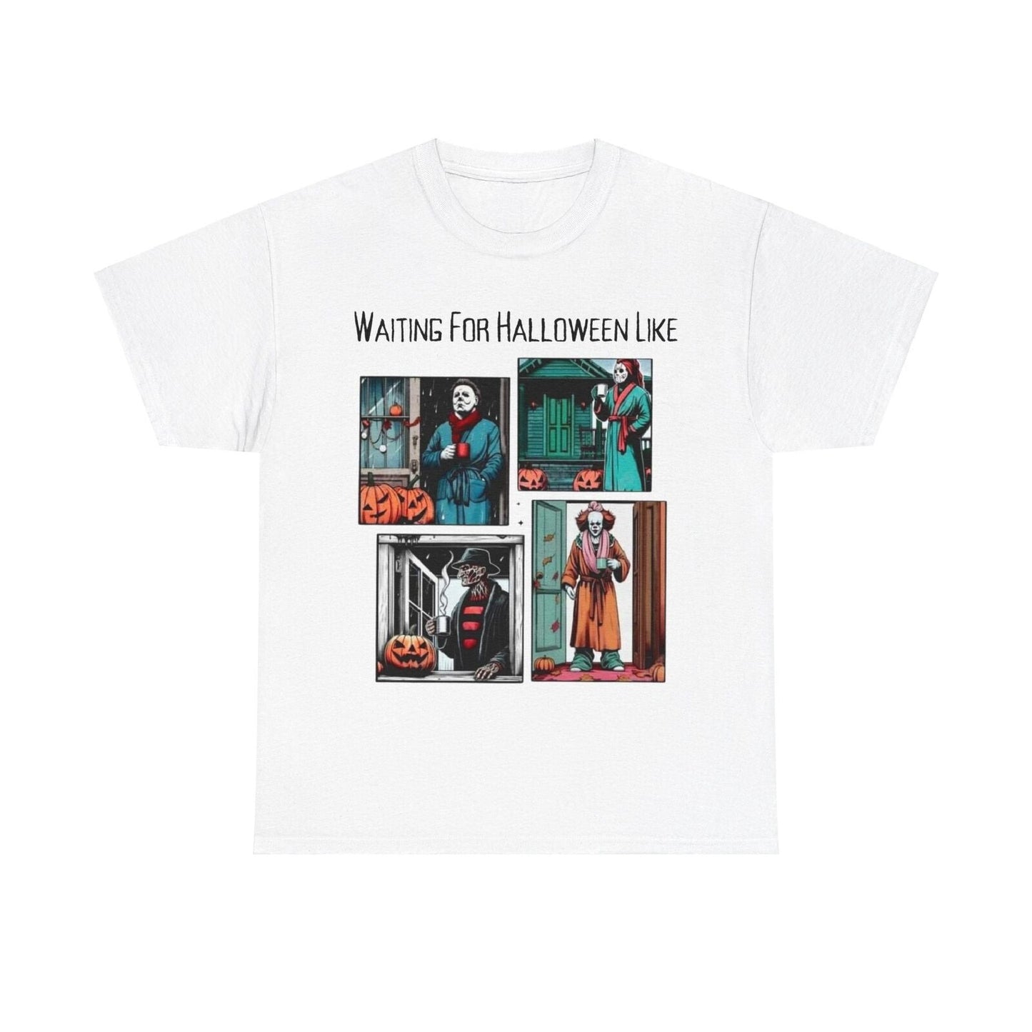 Waiting For Halloween Shirt Retro Horror Halloween Spooky Season Top Unisex