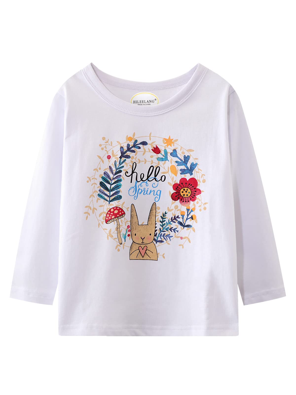 Girl Long Sleeve Shirts Tops Tees Cotton Casual Crewneck Graphic Unicorn Jersey Tunic T-Shirts 3 Packs Sets Size 10