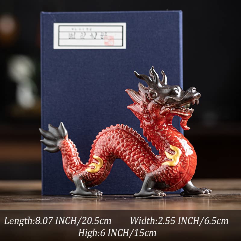 Large Chinese Feng Shui Dragon Statue Home Decor Office Decor Good Lucky Gifts, 8 Inch