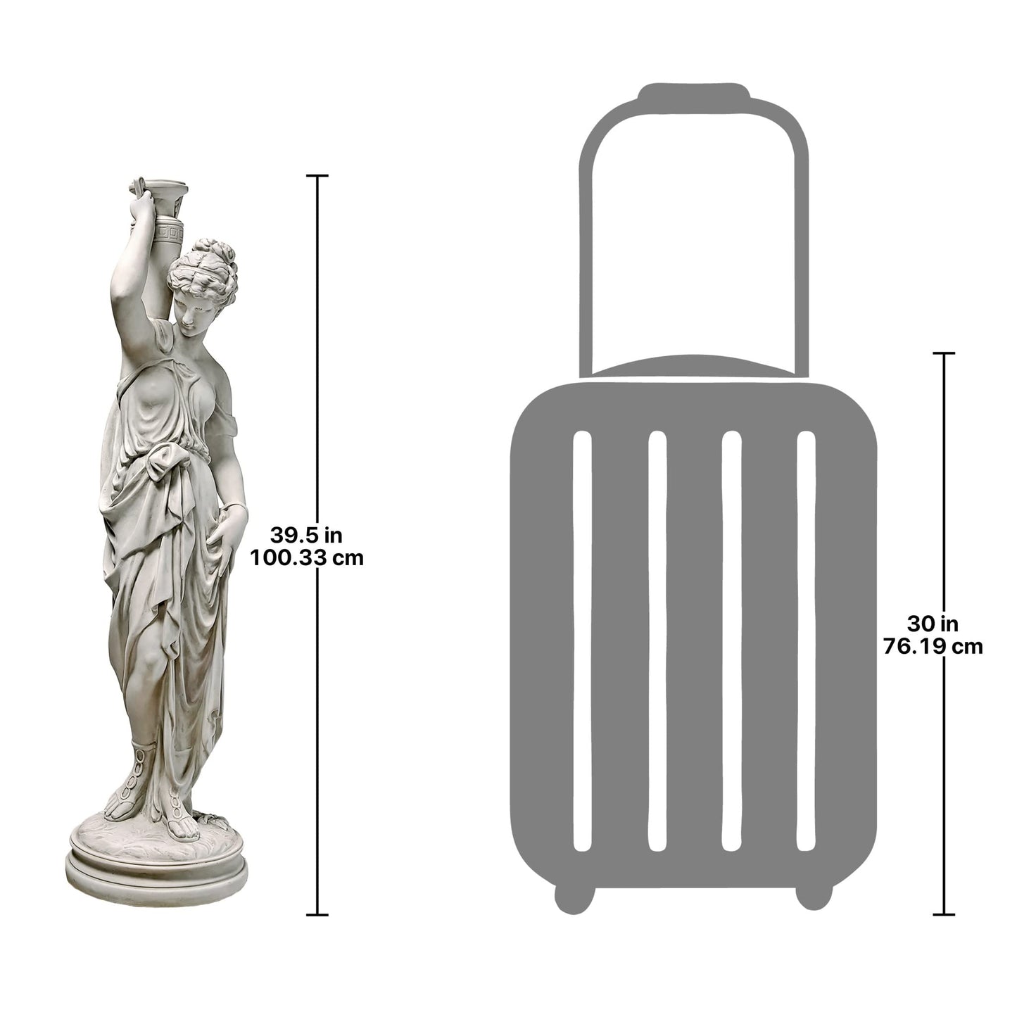Design Toscano KY799519 Dione The Divine Water Goddess Greek Garden Statue, 39 Inch, Grande, Antique Stone