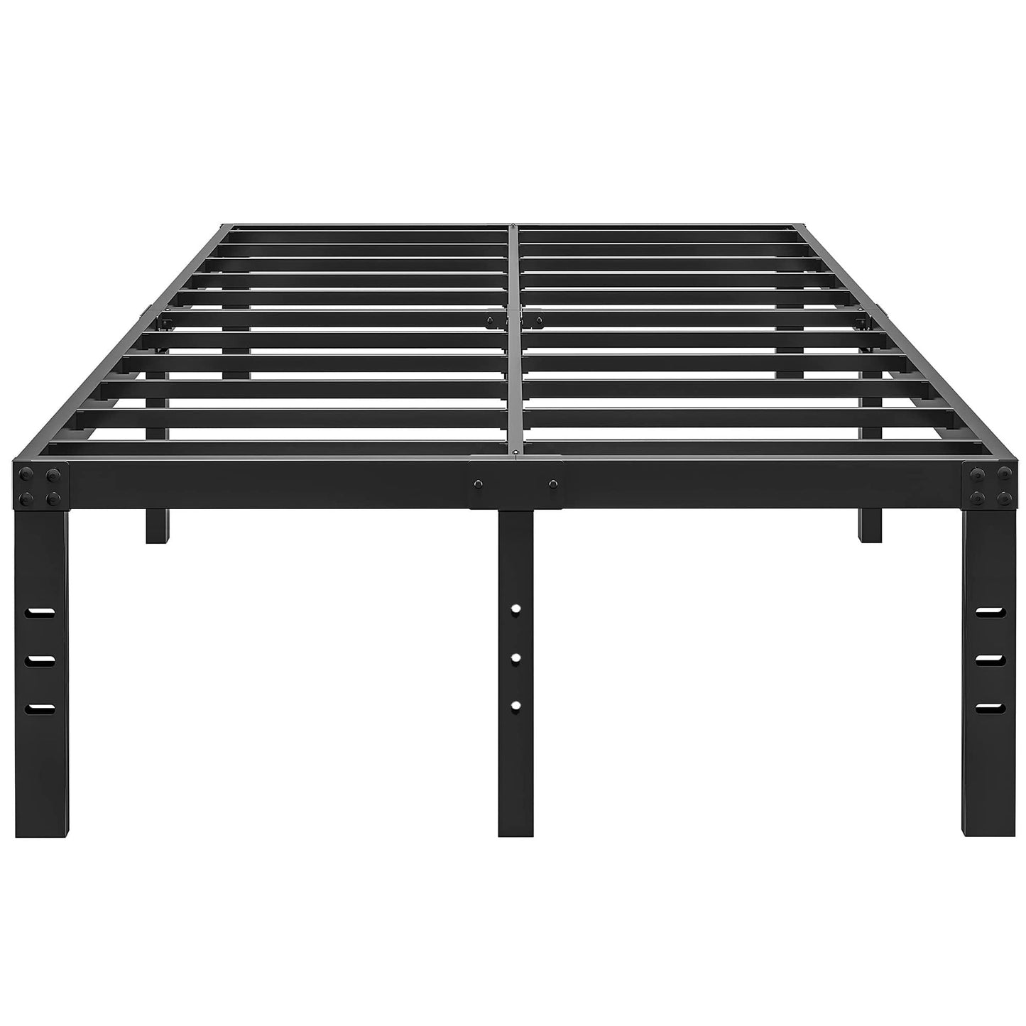 ALDRICH 18 Inch Metal Full Size Bed Frame - Black Basic Steel Slats Platform, Easy Assembly Heavy Duty Noise Free Bedframes, No Box Spring Needed