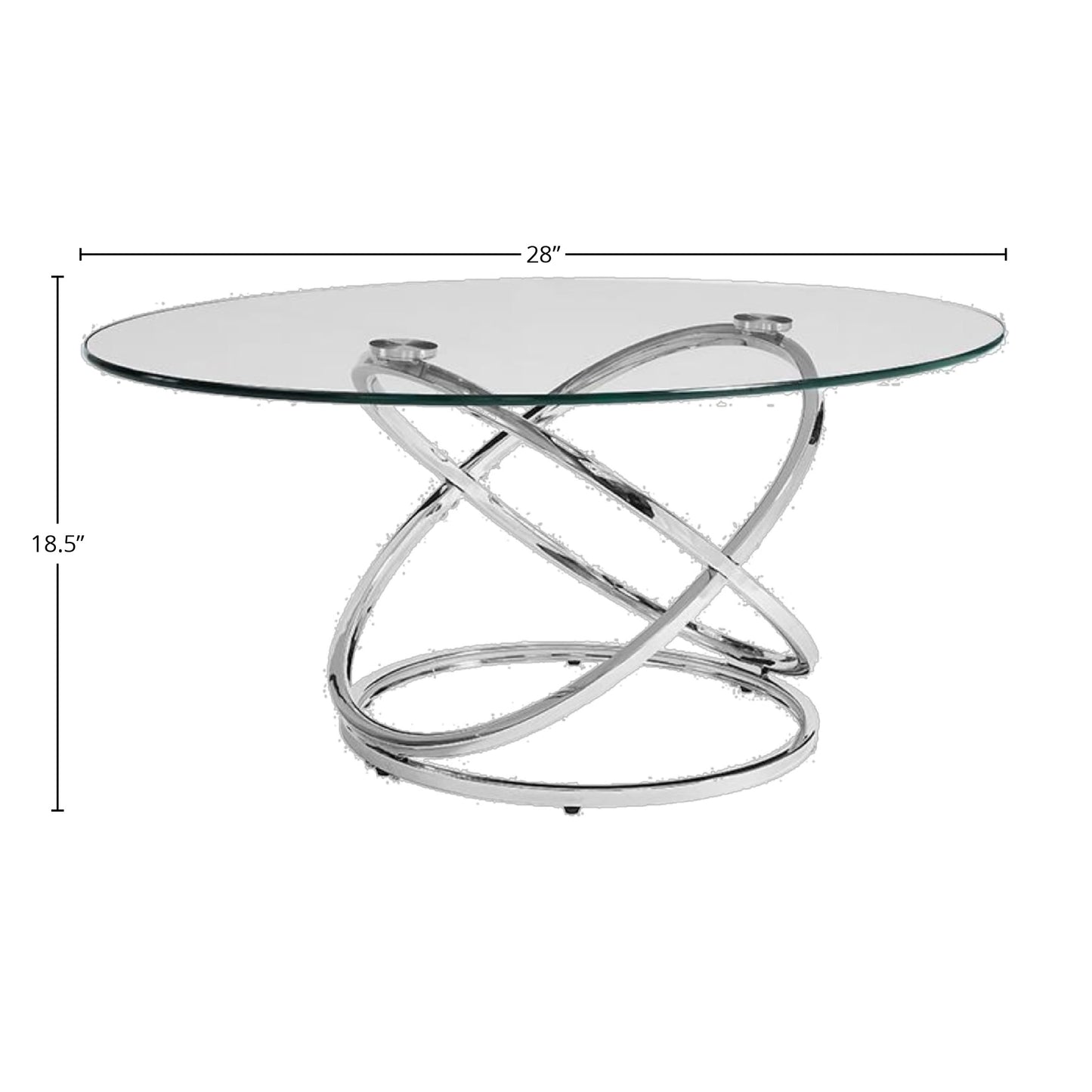 Bernards Atomic 3 Pk Metal Set Occasional Tables, Silver