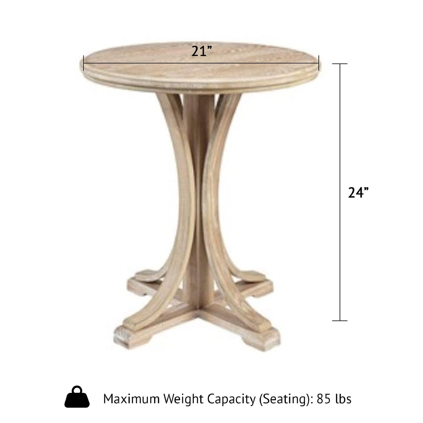 Martha Stewart Fatima Accent Tables Modern Mid-Century Rustic Pedestal Design, Round Tabletop Living Room Furniture Occasional Piece, Dia. 21" X 24", Wheat