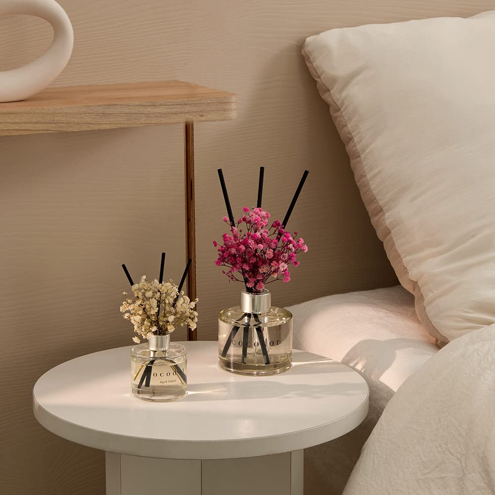 COCODOR Preserved Flower Reed Diffuser/White Jasmine/6.7oz(200ml)/1 Pack/Home & Office Decor Aromatherapy Diffuser Oil Gift Set
