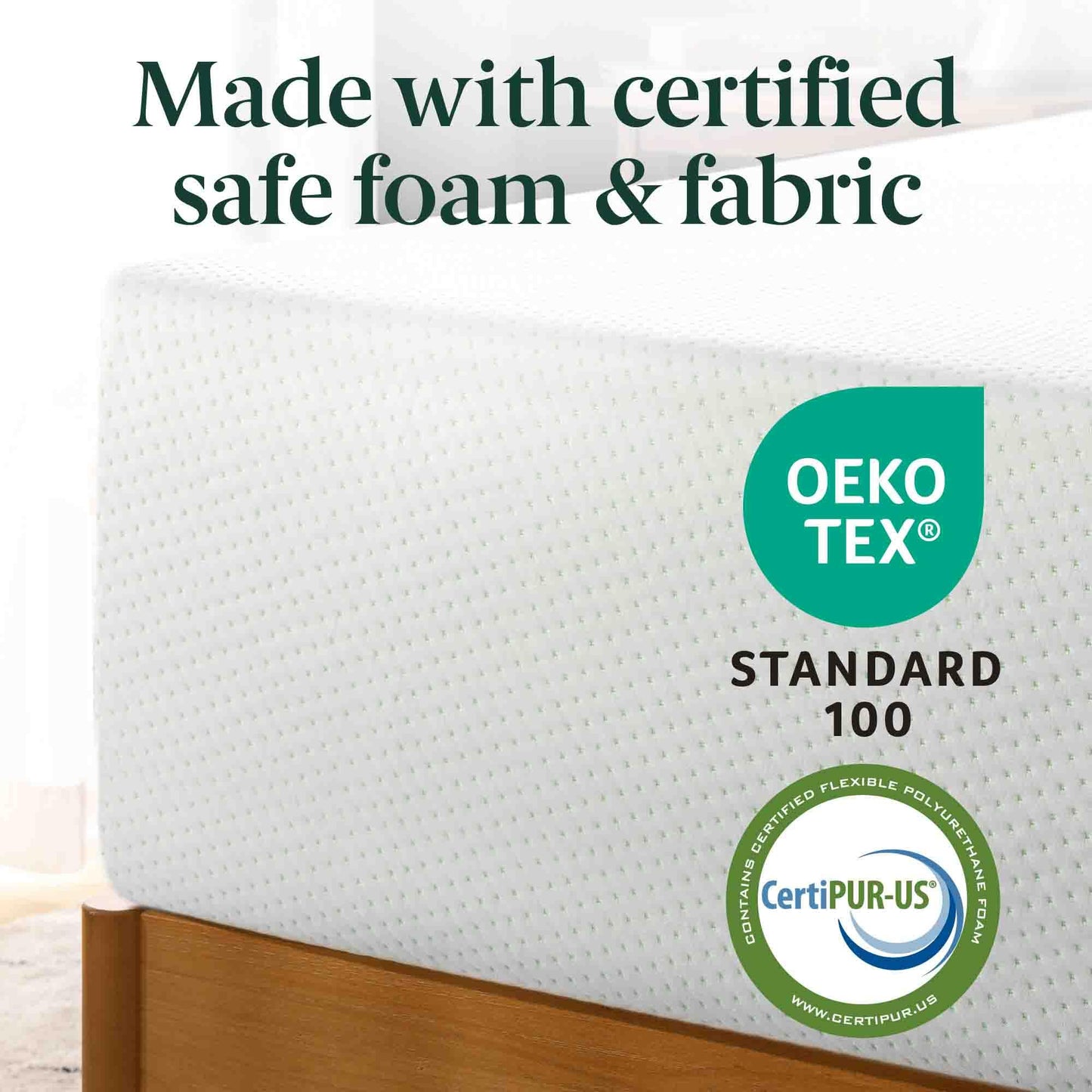 Zinus 14 Inch Queen Green Tea Memory Foam Mattress, Fiberglass Free, Medium Firm Feel, Zoned Pressure Relief, Certified Safe Foams & Fabric, Mattress in A Box