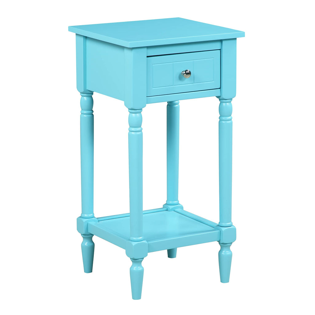 Convenience Concepts French Country Khloe 1 Drawer Accent Table with Shelf, Sky Blue