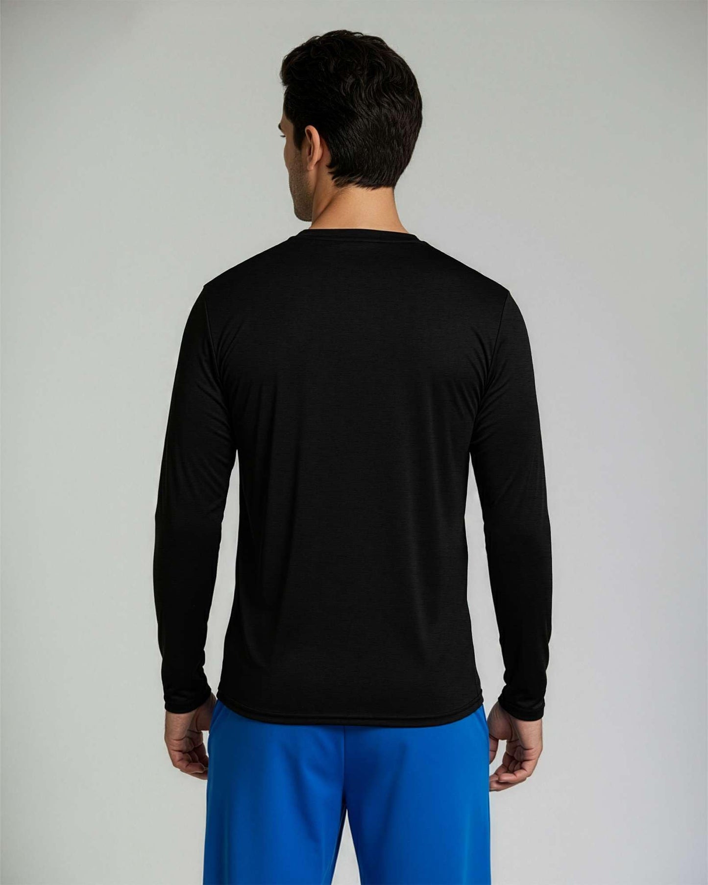Real Essentials 4 Pack: Mens Long Sleeve Dry Fit T Shirts Hiking Fishing Workout Gym Work Sun UPF 50 Wicking Running Tee, Set 2, Large