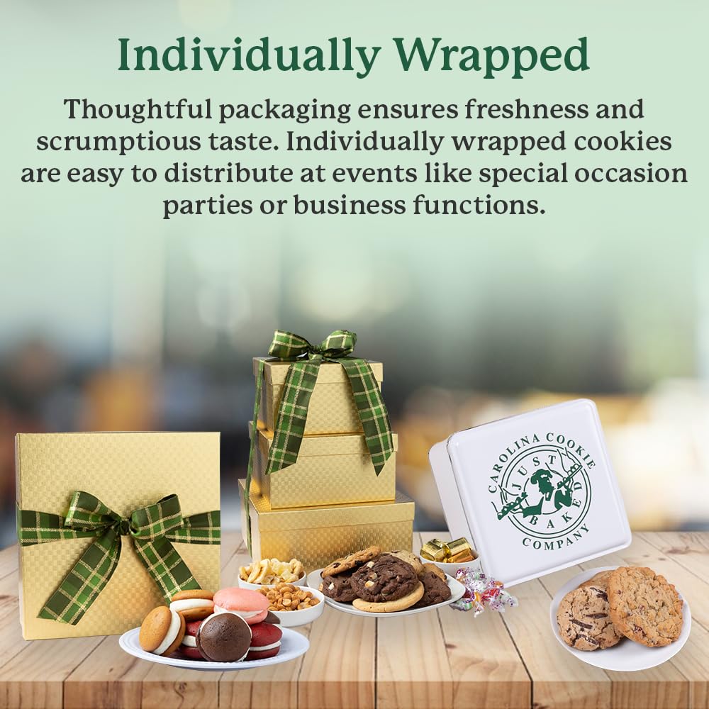 Fresh Baked Gourmet Cookie Gift Tin by Carolina Cookie Company, Delicious Cookie Gifts, Handmade, Shipped & Delivered, Assorted Cookies for Christmas, Birthdays, Gift-Giving, Corporate Gift, Fresh Cookie Delivery: 12 Count