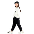 MINI PANDA Girls Pants,Stretchy Loose Fitting Girls Pants Size 6-16 Trendy (as1, Numeric, Numeric_8, Regular, Black, 8)