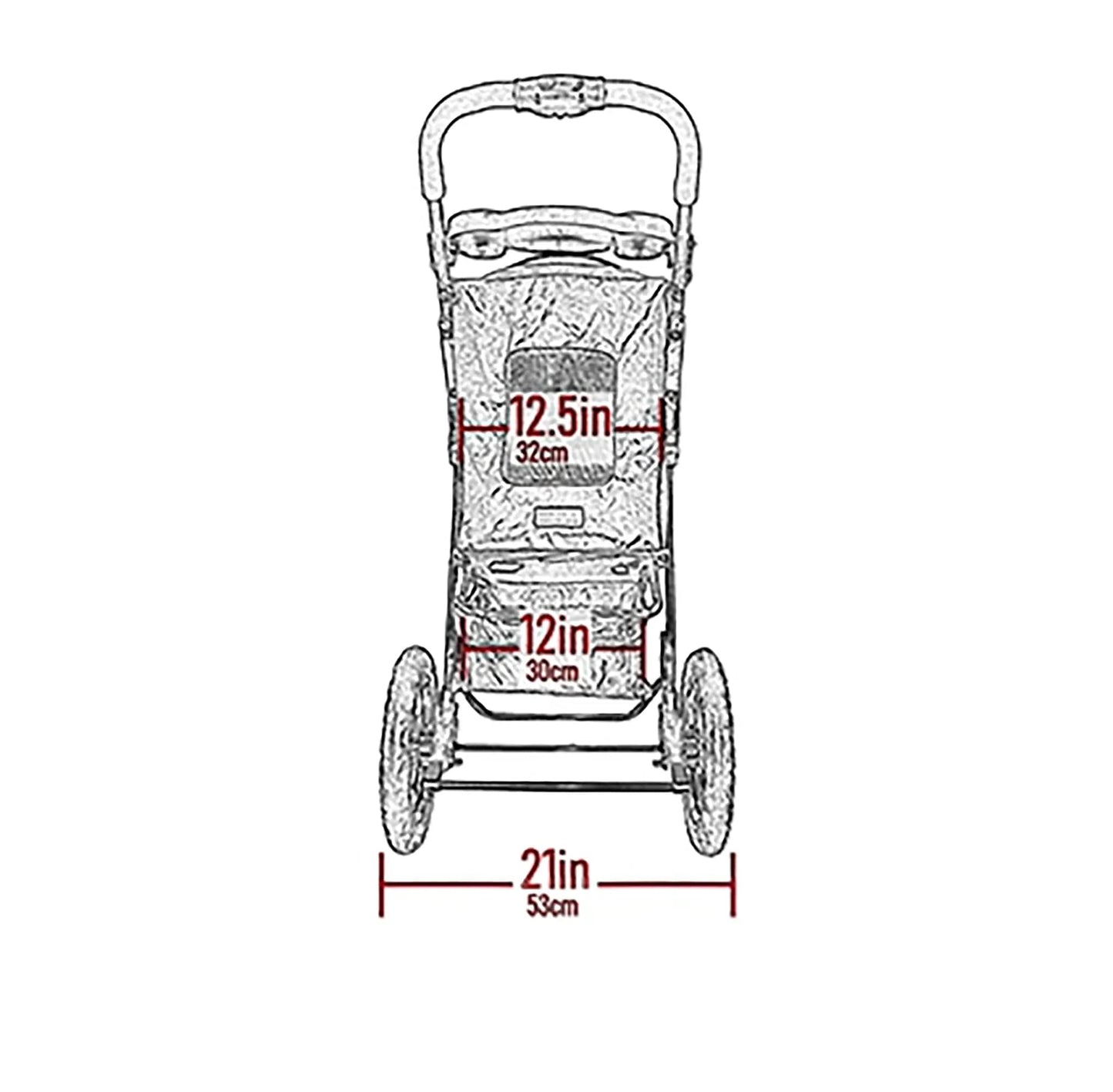 Pet Gear No-Zip AT3 Pet Stroller for Cats/Dogs, Zipperless Entry, Easy One-Hand Fold, Jogging Tires, Removable Liner, Cup Holder + Storage Basket, 1 Model, 2 Colors