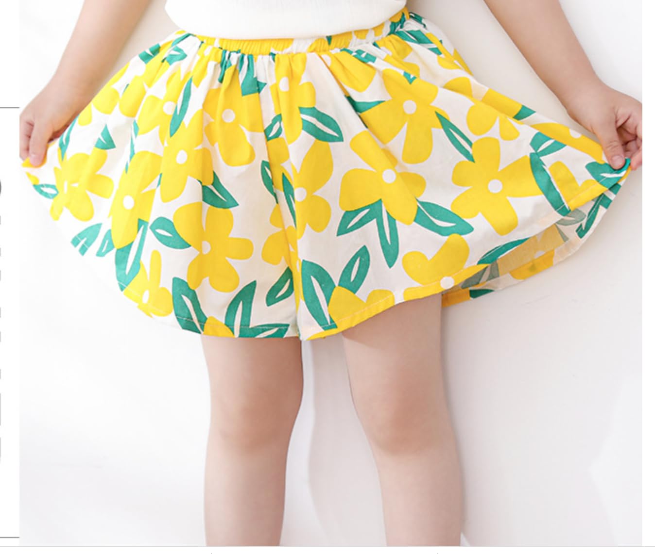 Deerhobbes Design your own Girls' Short Sets - Trendy Summer Outfits for Girls Fashionable Clothing Sets 4pc (yellow, 4-5 years old) 110