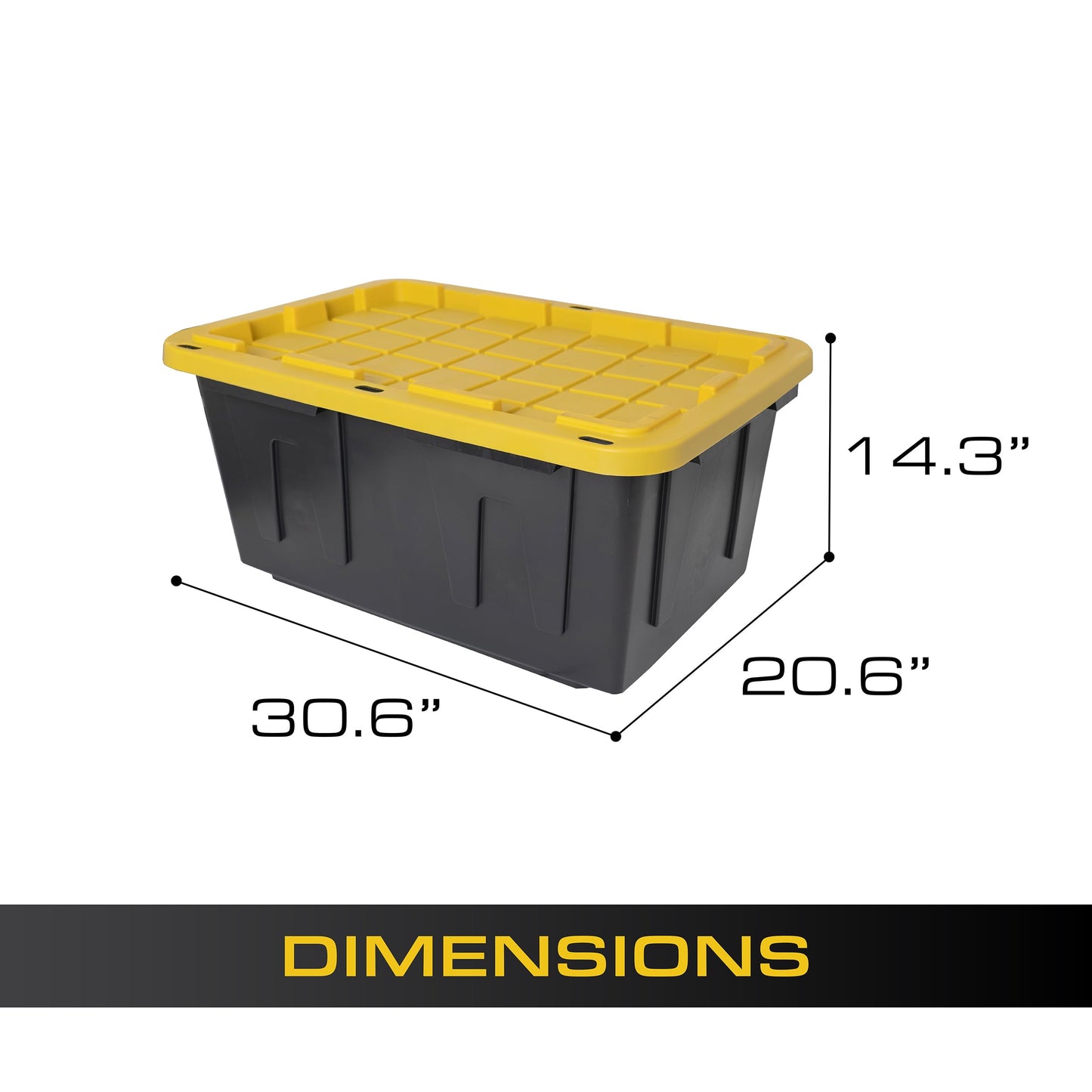 CX Black & Yellow, Shelving Unit and Heavy Duty Storage Containers, Extremely Durable (Shelf + 27 Gallon Container (8-Pack)), for Garage, Warehouse & Seasonal Storage