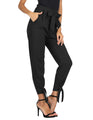 GRACE KARIN Womens Casual Pencil Pants with Pocket High Waisted Bow-Knot Cropped Paper Bag Pants for Work Black M