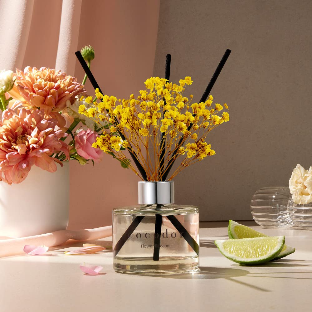 COCODOR Preserved Flower Reed Diffuser/White Jasmine/6.7oz(200ml)/1 Pack/Home & Office Decor Aromatherapy Diffuser Oil Gift Set