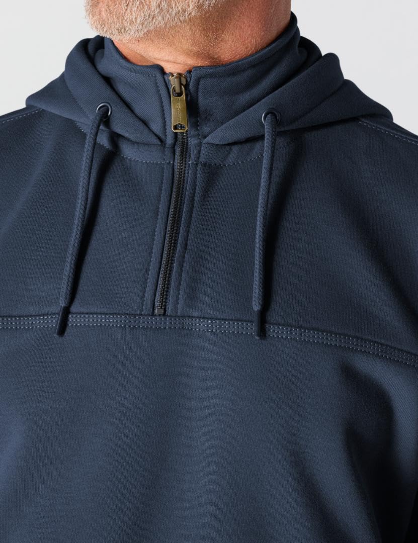 Carhartt Men's Rain Defender Paxton Heavyweight Hooded Zip Mock Neck Sweatshirt,New Navy,Large