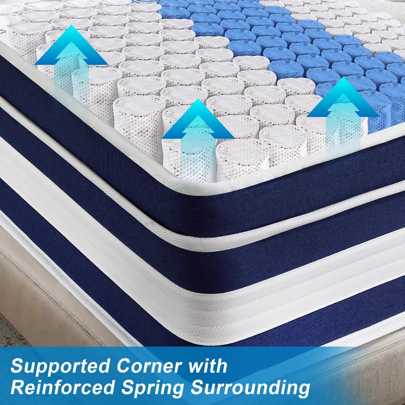Hycean Full Size Mattress, 12 Inch Hybrid Memory Foam Full Mattress in a Box, Motion Isolation, Medium Firm, CertiPUR-US