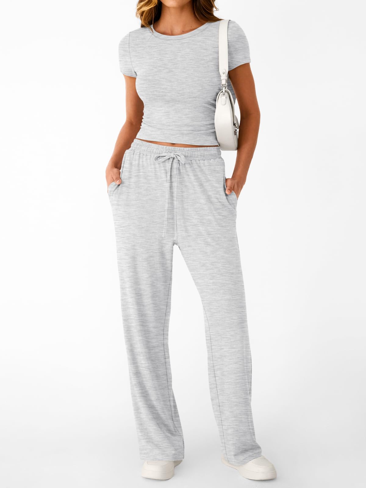 Trendy Queen Womens 2 Two Piece Set 2026 Summer Workout Beach Vacation Cruise Gym Clothes Spring Fashion Lounge Matching Sweatsuit Sweat School Comfy Airport Travel Outfit Fitness Athletic Clothing
