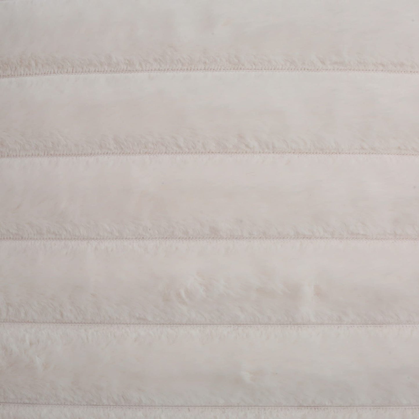 FUTEI Cream White Striped Decorative Throw Pillow Covers 18x18 Inch Set of 2,Square Spring Decorations Couch Pillow Case,Soft Cozy Faux Rabbit Fur & Velvet Back,Modern Home Decor for Bed
