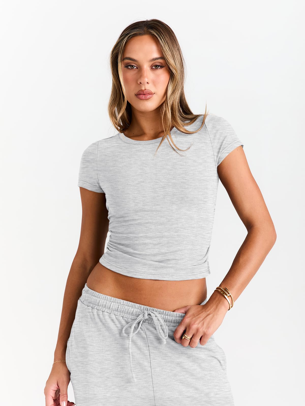 Trendy Queen Womens 2 Two Piece Set 2026 Summer Workout Beach Vacation Cruise Gym Clothes Spring Fashion Lounge Matching Sweatsuit Sweat School Comfy Airport Travel Outfit Fitness Athletic Clothing