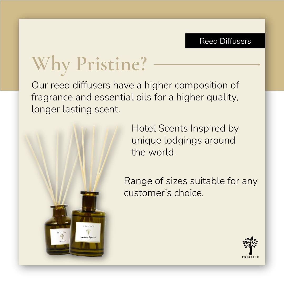 PRISTINE Himalayan Tea/Inspired by Westin Hotel Reed Diffuser for Home | Fresh Bergamot/White Tea Room Fragrance Reed Diffusers, Oil & Room Diffusers with Reed | Home Fragrance Scent Diffuser, 6 Oz