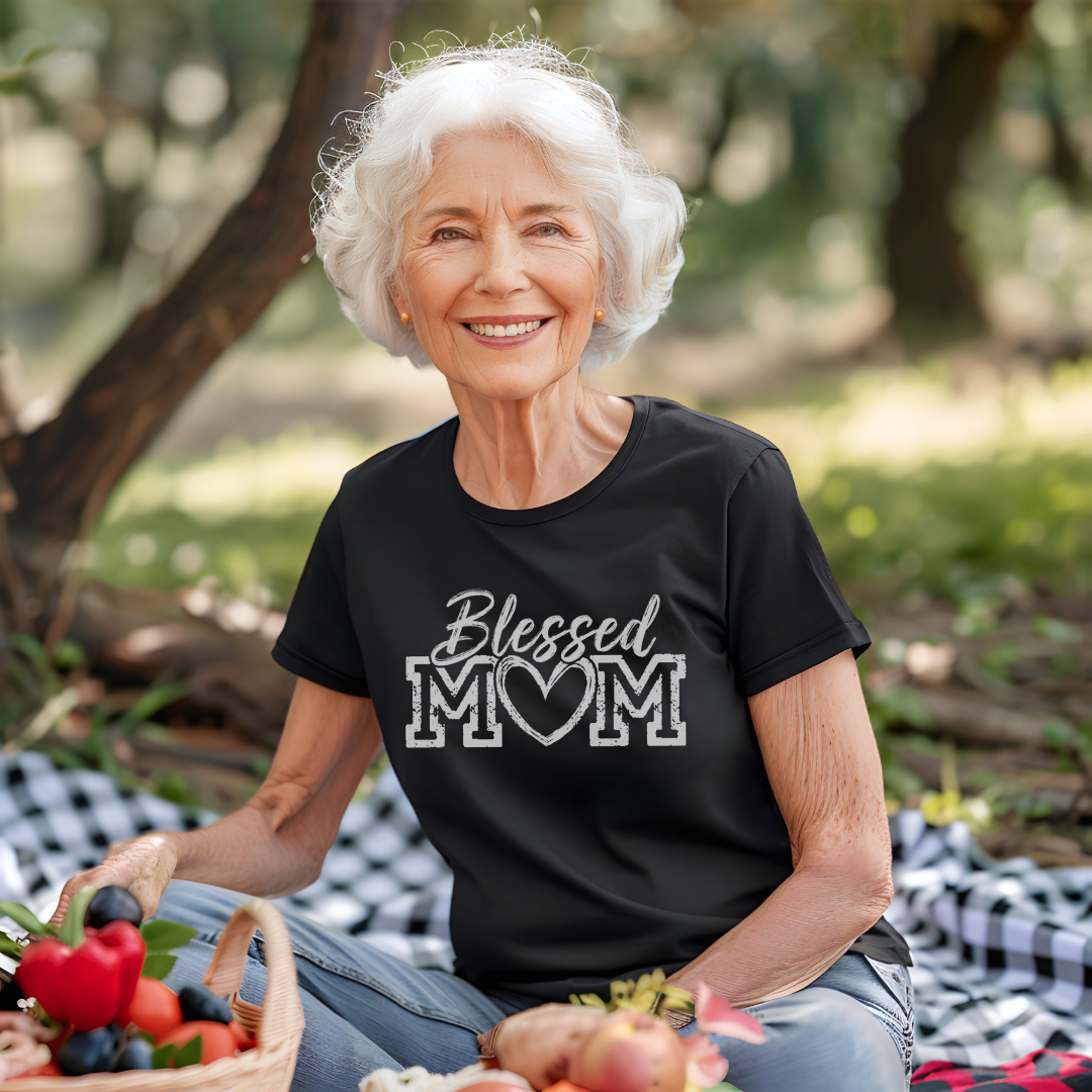 Blessed Mom Tee Gift for Mom Inspirational Shirt Custom Cotton Tee Thoughtful Mother’s Day Gift Women’s Top