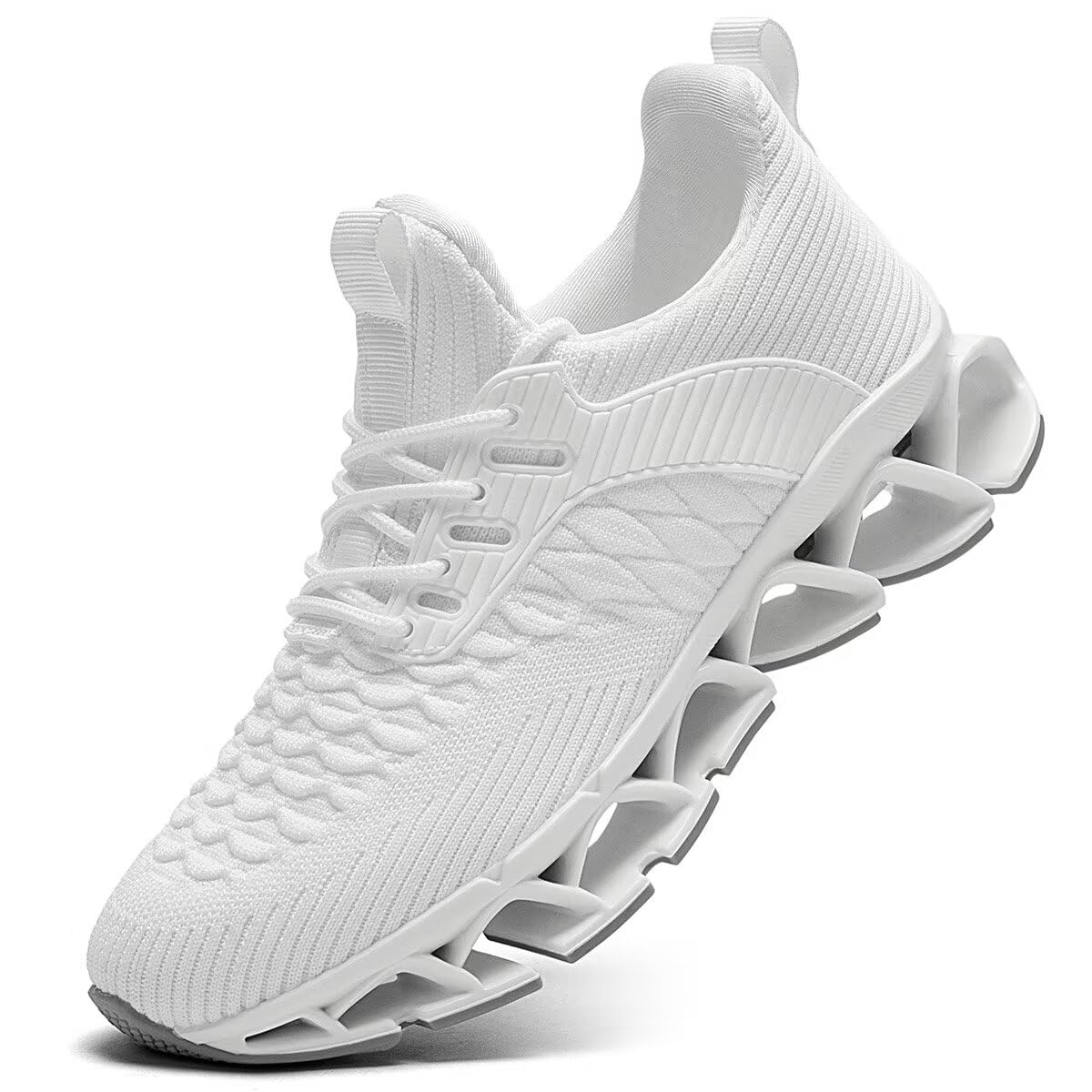 Womens Running Shoes Breathable Mesh Walking Shoes Lace up Tennis Sneakers Fashion Work Sport Gym Cross Trainers White 8.5