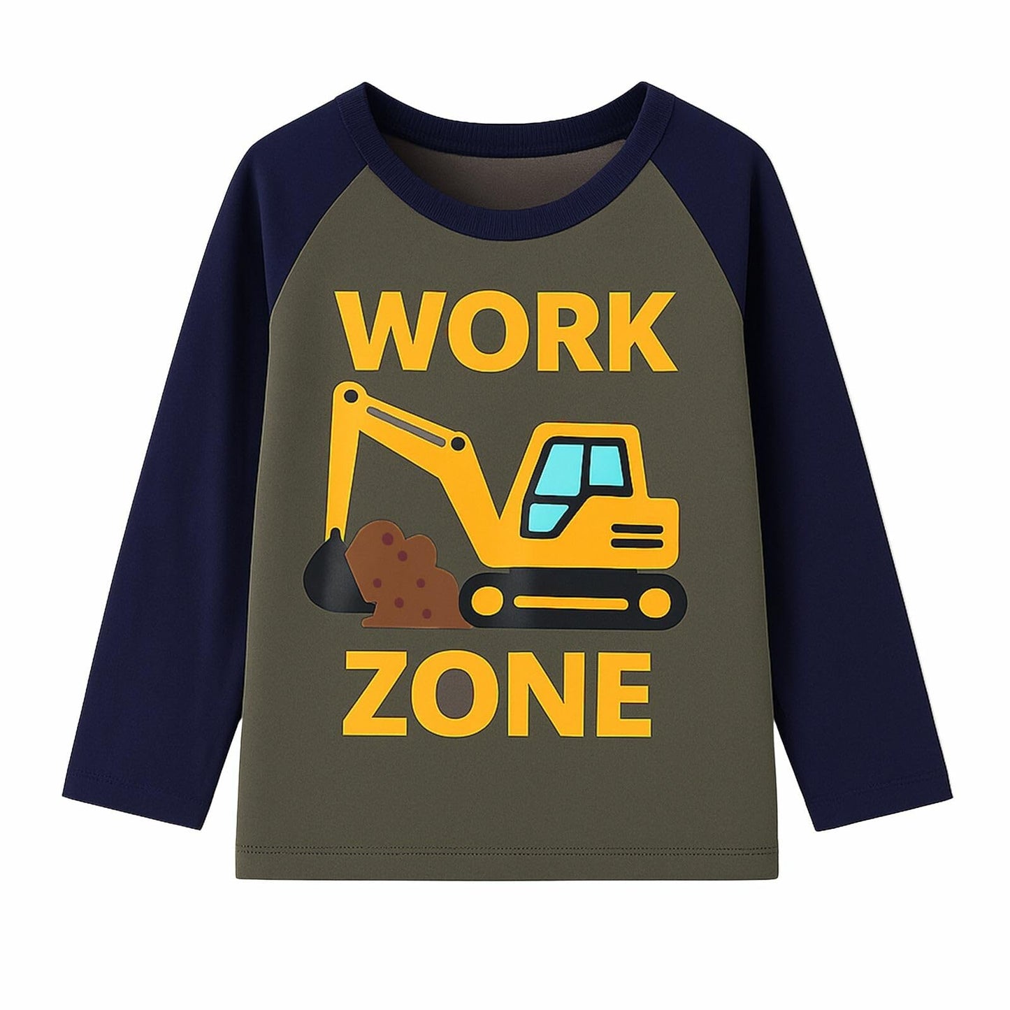 HILEELANG Boys Long Sleeve T-Shirts 3 Pack, Dinosaur Construction Graphic Tee Set, Soft Cotton Crewneck Shirts for Toddler & Little Boys 3T