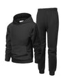 Arshiner 2 Piece Outfit Boys Pullover Hoodies Sweatshirt Suit For Kids Tracksuit Set Black