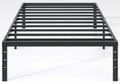 NEW JETO Metal Bed Frame,Twin Size Bed Frame with Storage Space,Heavy Duty Sturdy Mattress Foundation,Easy Assembly,No Box Spring Needed, Black,14 Inch,Twin