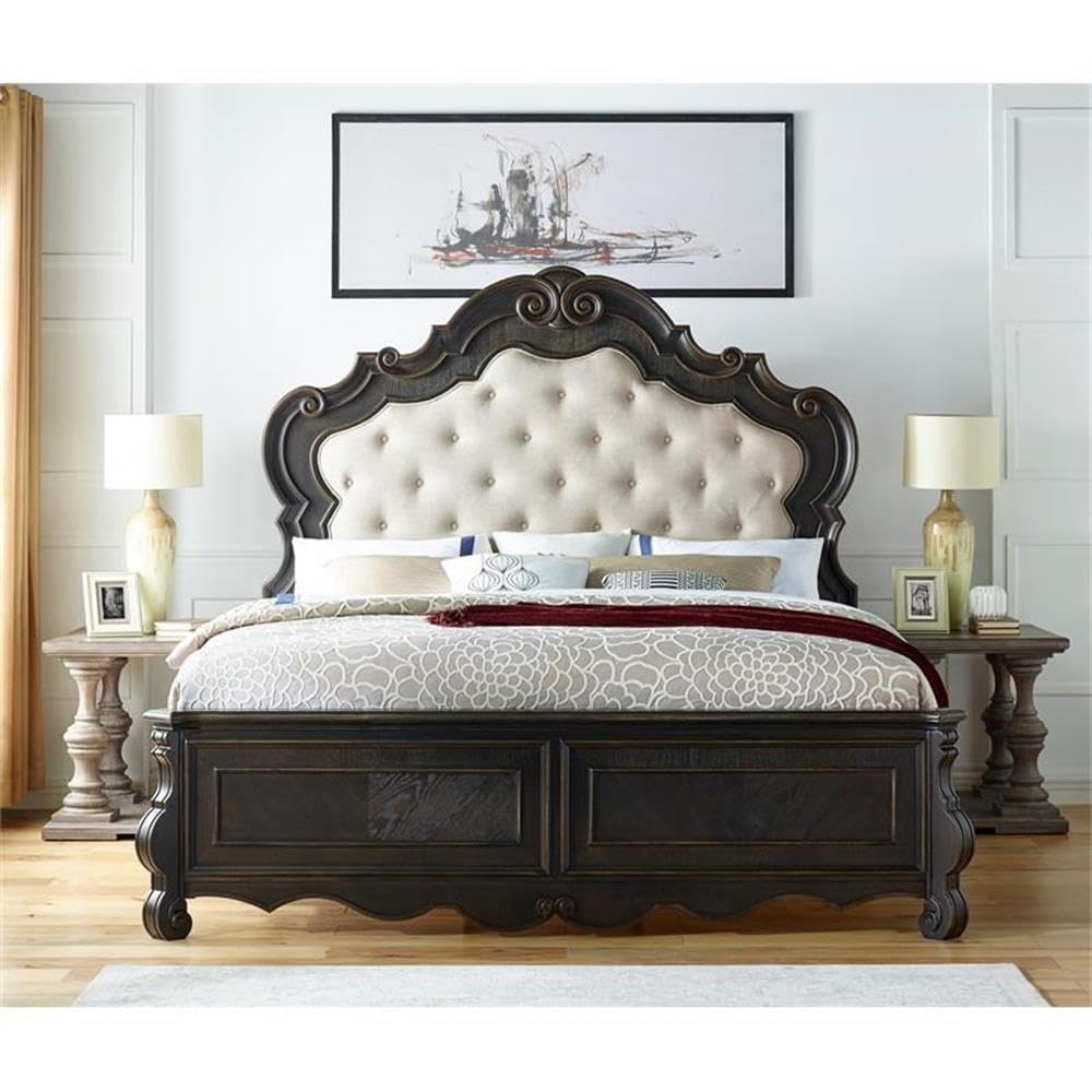 BOWERY HILL Multi-Step Molasses Queen 6-Piece Panel Wood Bedroom Set