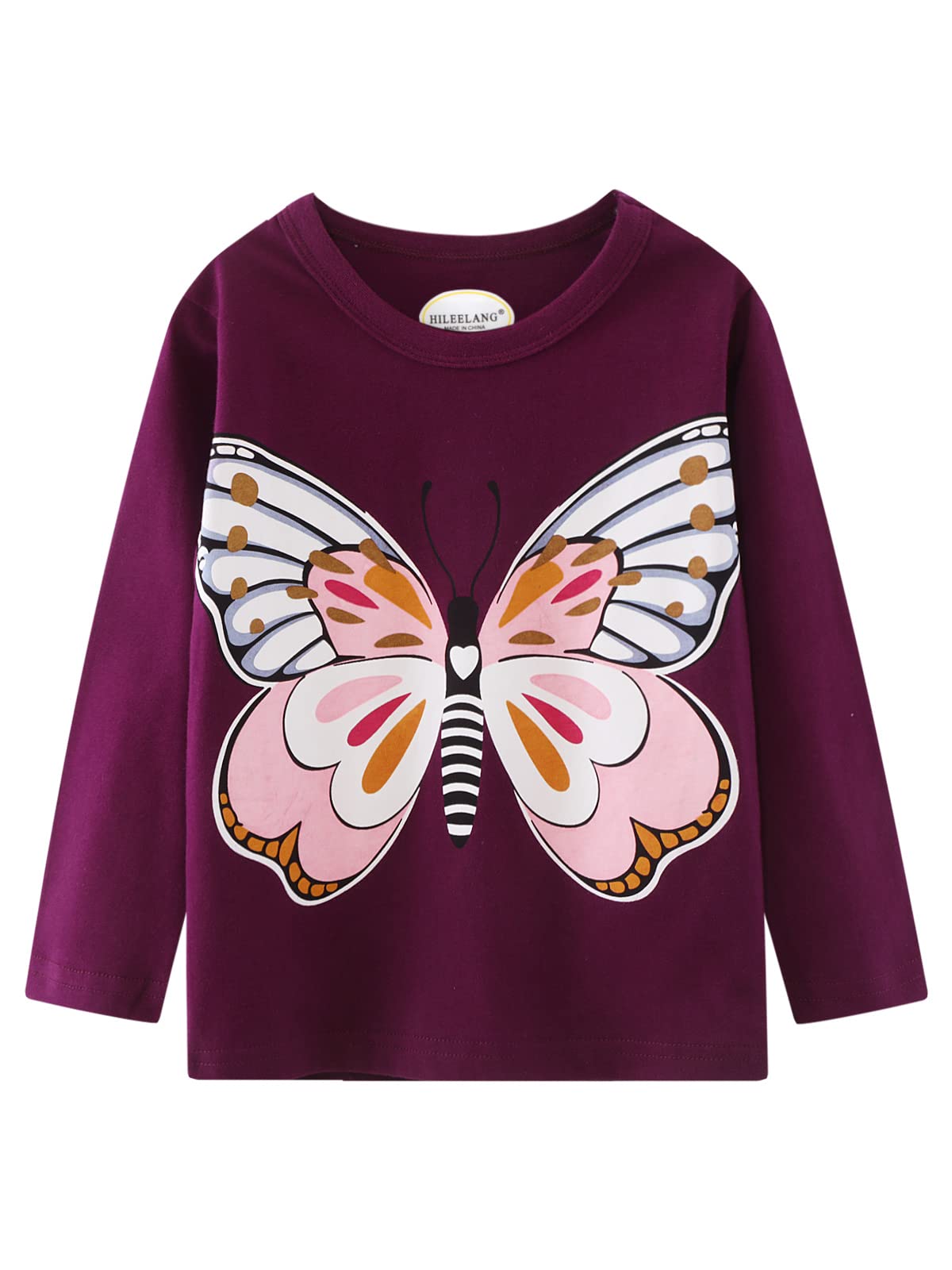 Girl Long Sleeve Shirts Tops Tees Cotton Casual Crewneck Graphic Unicorn Jersey Tunic T-Shirts 3 Packs Sets Size 10