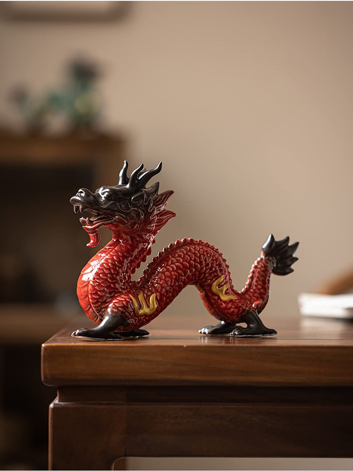 Large Chinese Feng Shui Dragon Statue Home Decor Office Decor Good Lucky Gifts, 8 Inch