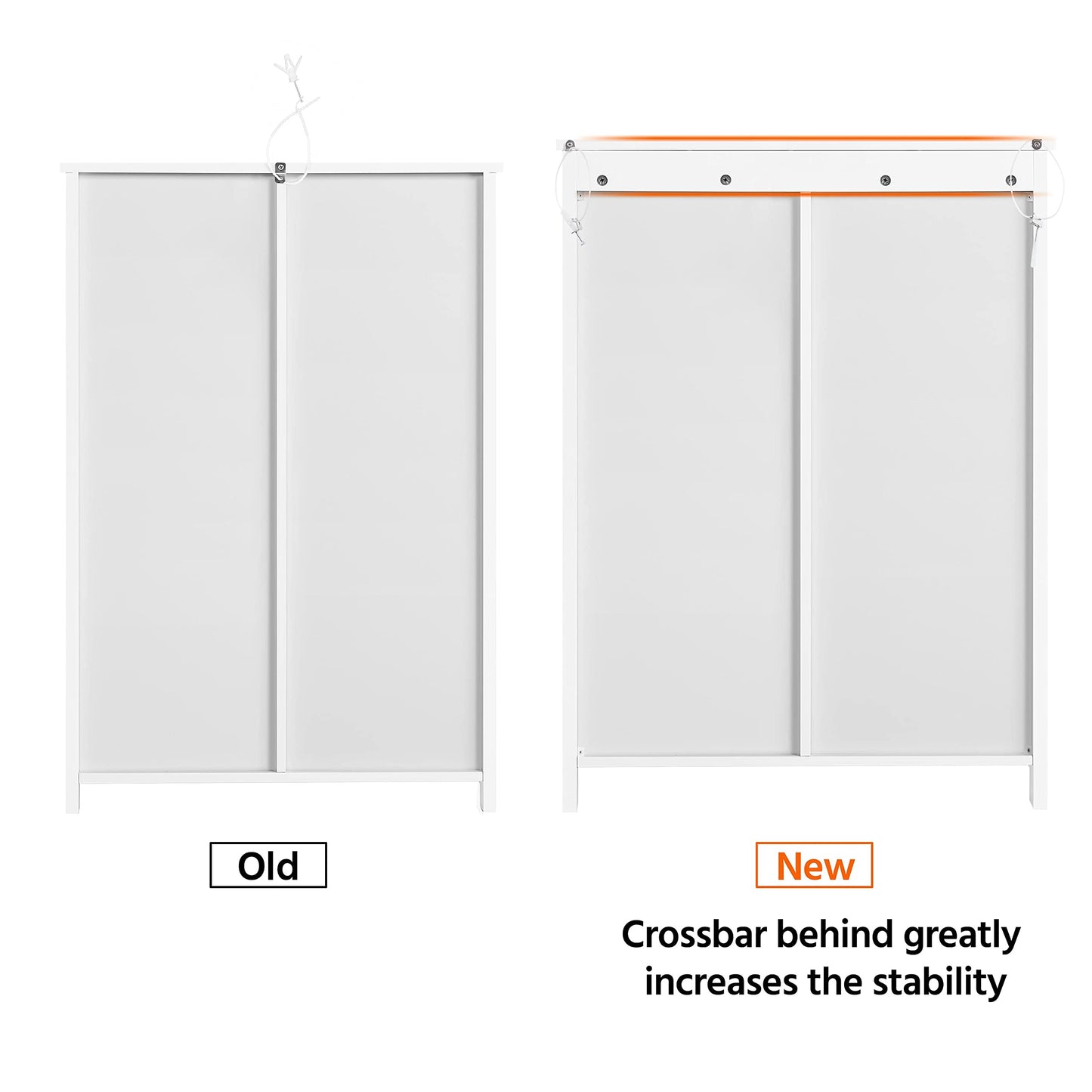 Yaheetech Large Bathroom Floor Cabinet with 4 Dawers and Single Door Cabinet, Freestanding Storage Cabinet for Living Room Kitchen Hallway, White