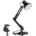 TORCHSTAR Metal Desk Lamp with Clamp, Swing Arm , Architect Adjustable Gooseneck Table Lamp, Clip Desk Lights for Home Office, Work, Study, Reading, E26 Base, Multi-Joint, Black