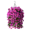 INQCMY Artificial Hanging Flowers in Basket for Outdoors Spring Decoration,Fake Silk Begonia Flowers Arrangements,12 inch Hanging Baskets with Artificial Flowers for Home Porch Garden