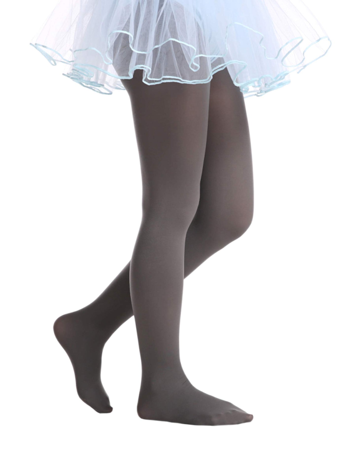 EVERSWE 3 Pairs Pack Girls Microfiber Tights Multiple Colors (Clover Green/Orange/Grey, 2-4)
