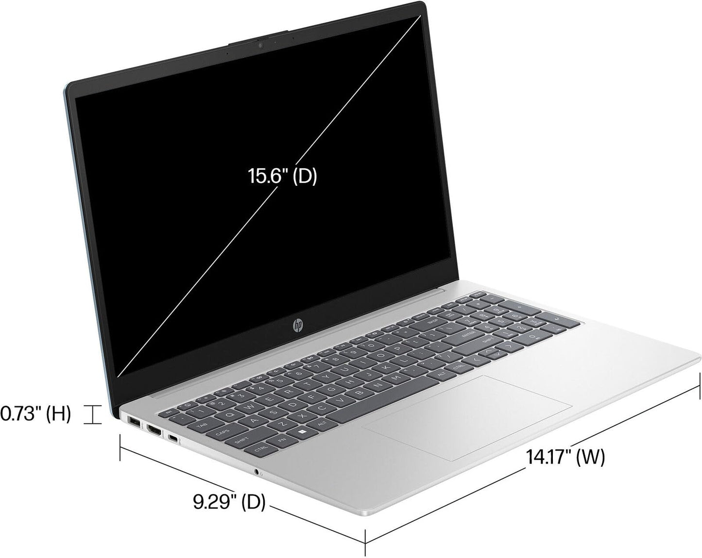 HP 15.6-inch Laptop Computer for Business - Windows 11 Pro, with Microsoft Office Lifetime License, FHD Display, AMD Ryzen 5-7520U, 16GB LPDDR5 RAM, 256GB SSD, Webcam, Wi-Fi 6, Fast Charge