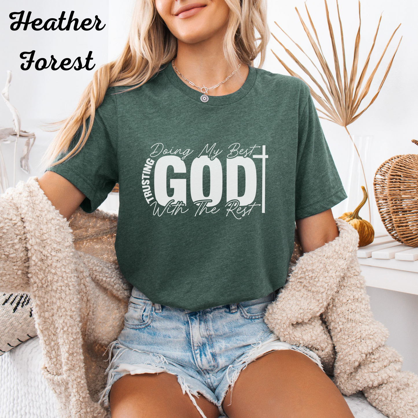 Inspirational Faith T-Shirt, Women's Relaxed Tee, Uplifting Christian Apparel, Gift for Her, Heather Brown Casual Top, Motivational Shirt