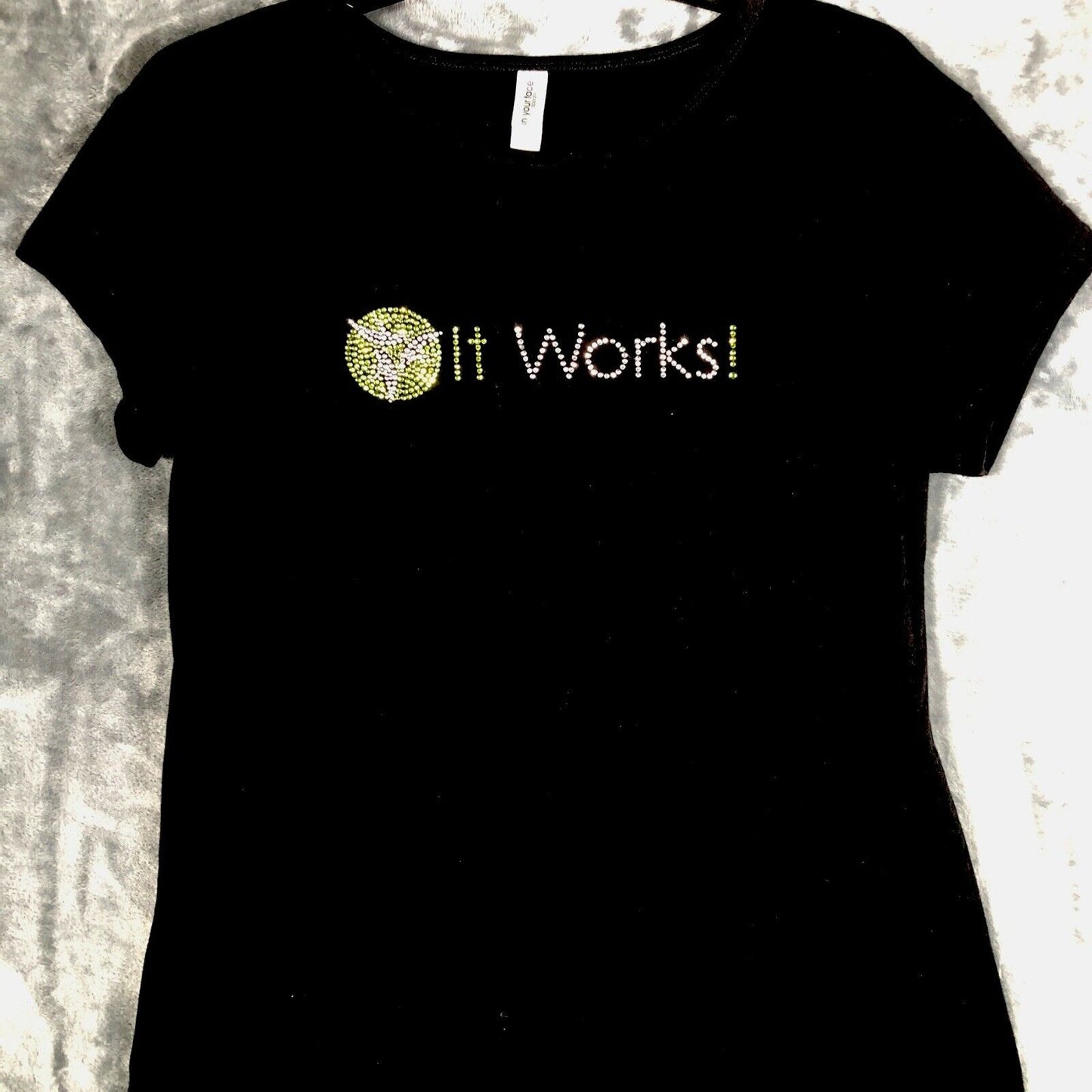 It Works Global Women’s Shirt It Works Bling Black/Green Studded T-Shirt