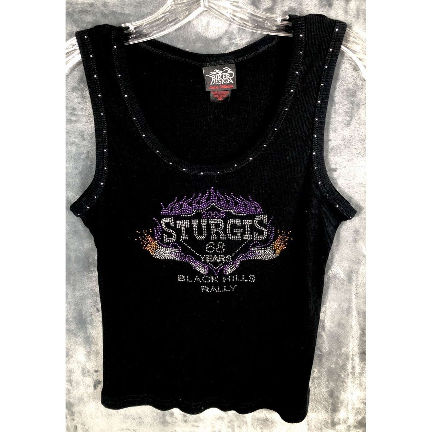 Bikers Design Sturgis Woman’s Black Hills Rally Black Studded Tank Top XXL