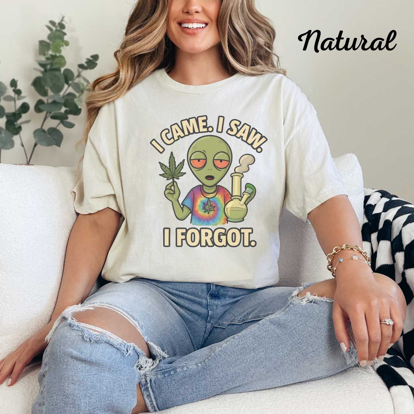 I Came I Saw I Forgot T Shirt | Funny Hippie Weed Shirt | Marijuana Leaf Bong Graphic Tee | Unisex Stoner Humor Shirt | Chill Vibes Gift