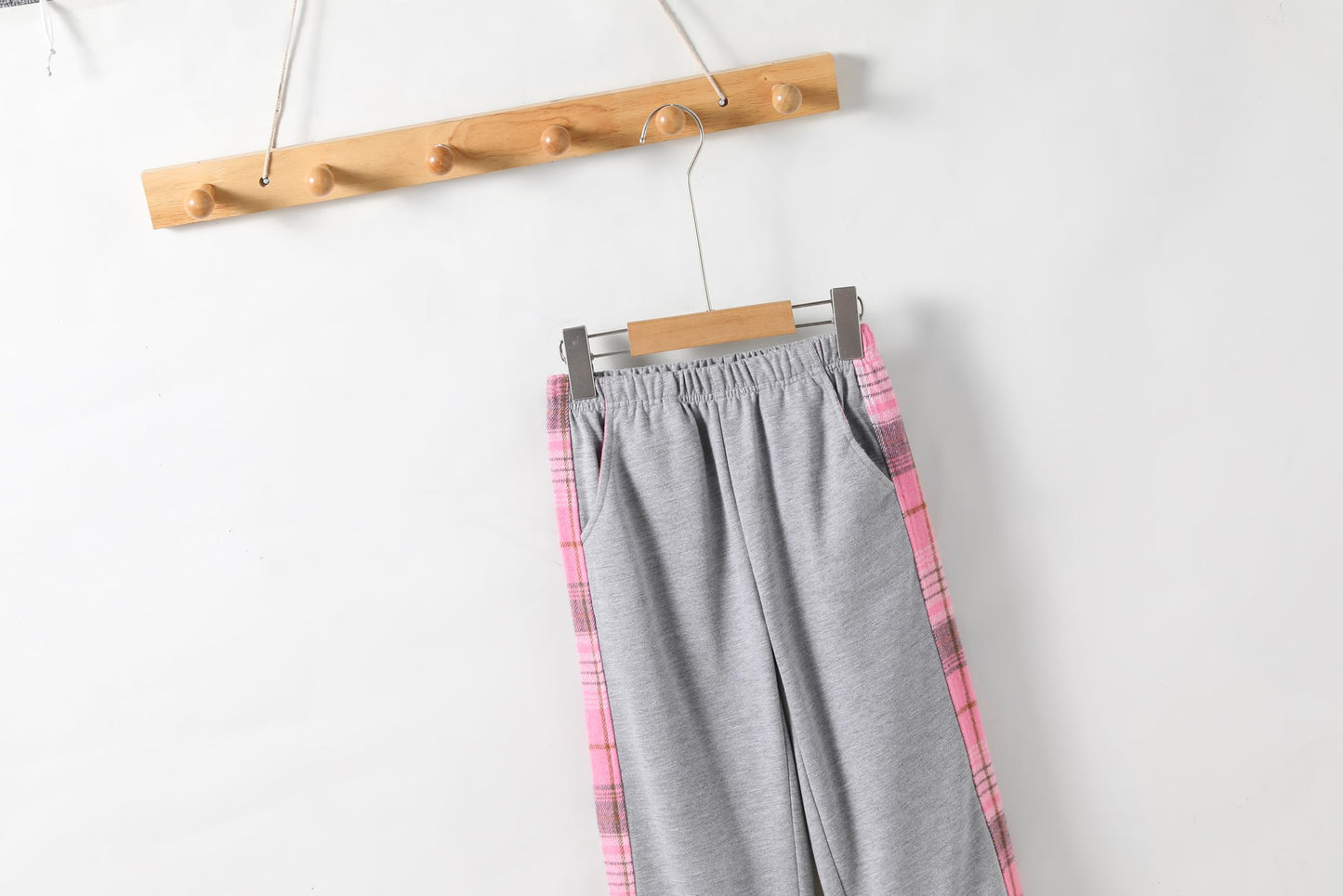 EDFTM Girls Sweatsuit Set Zip Up Cute Plaid Flannel Hoodie and Jogger Pants for Kids Fall Winter Spring Outfits Gray 5-6 Years