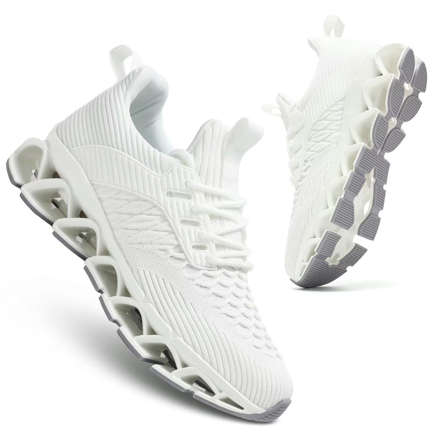 Womens Running Shoes Breathable Mesh Walking Shoes Lace up Tennis Sneakers Fashion Work Sport Gym Cross Trainers White 8.5