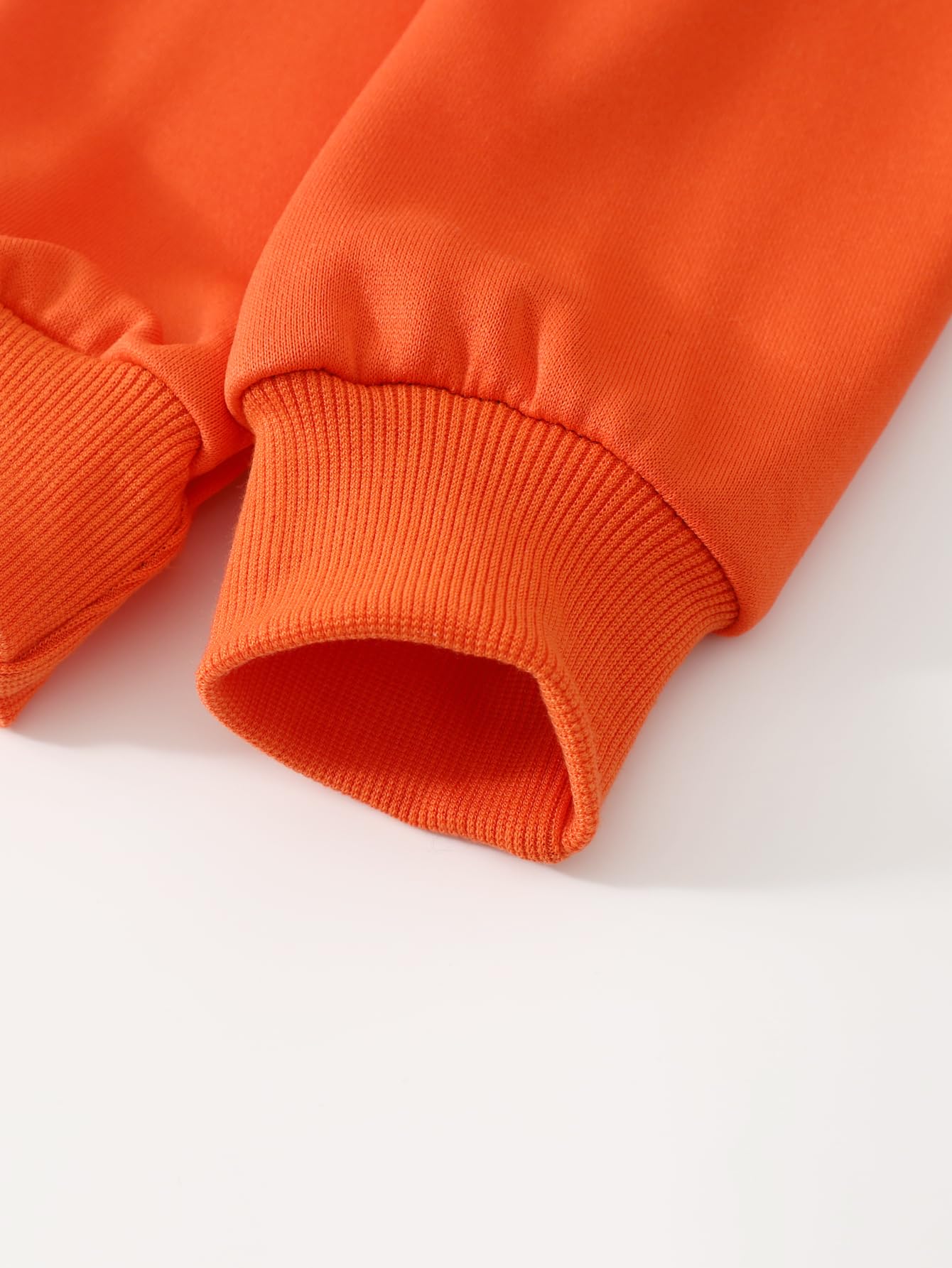 Fdqin 2 Pcs Kids Boys Hooded Shirt Tops Pants Set Hoodie Sweatsuit for Fall Winter Spring Outfits Orange 9-10 Years