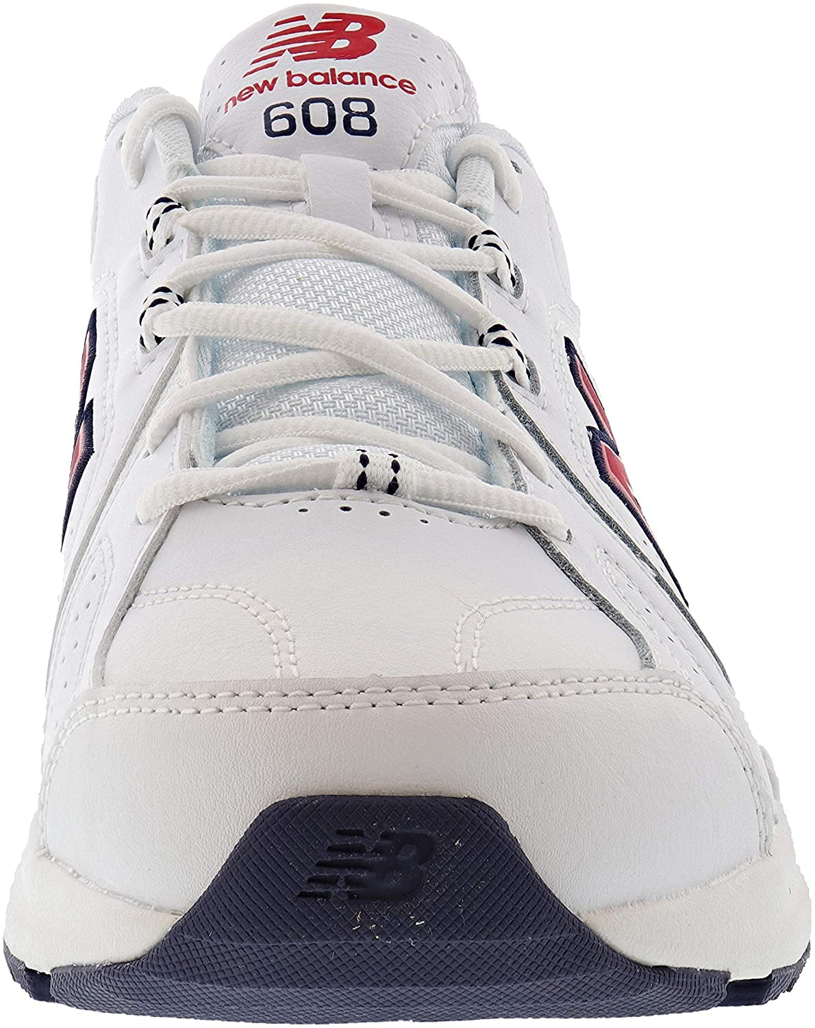 New Balance Men's 608 V5 Casual Comfort Cross Trainer, White/Red, 15