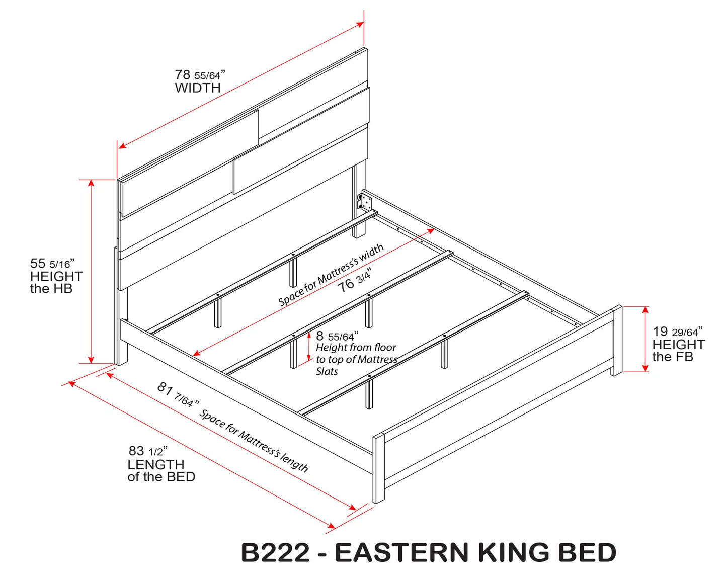 Kings Brand Furniture Dawson Modern 6-Piece King Size Farmhouse Style Bedroom Set in Light Brown Finish - Bed with LED Lights, Dresser, Mirror, Chest & 2 Nightstands