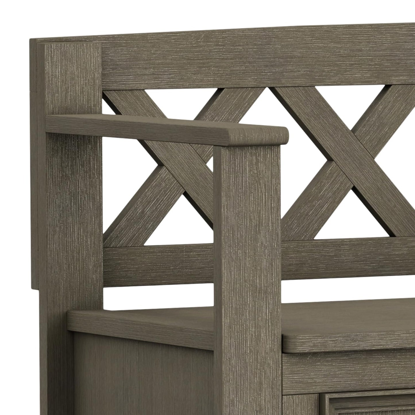 SIMPLIHOME Amherst Entryway Storage Bench - 48 inch Wide Solid Wood Hallway Seat in Farmhouse Grey, Transitional Bench for Entryway or Living Room with Lift-Up Lid and Spacious Storage