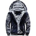 MACHLAB Men's Pullover Winter Workout Fleece Hoodie Jackets Full Zip Wool Warm Thick Coats Dark Blue#63 M