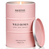 M&SENSE Wild Rose Large Natural Scented Candle, 120 Hours Long Lasting Soy Candles 21.2oz, Stress Relief Luxury Aromatherapy Candles for Women, Romantic Candle Valentines Day Gifts for Her